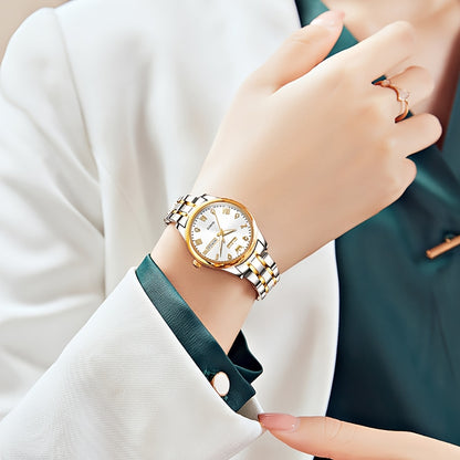 OLEVS Orologi da Donna Eleganti e di Lusso per Polso Piccolo, Quadrante Piccolo, Cinturino in Acciaio Inossidabile, Movimento al Quarzo Analogico, Data e Luminosità, Nero/Bianco/Oro/Blu