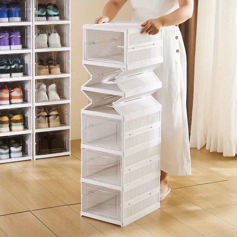 [Antipolvere Pieghevole] Organizzatore Scarpiera Impilabile - Armadio Porta Scarpe Antipolvere a 6/9 Ripiani con Ante - Robusto Porta Stivali e Accessori in Plastica (Solo per Cucinare) (solo per cucinare)