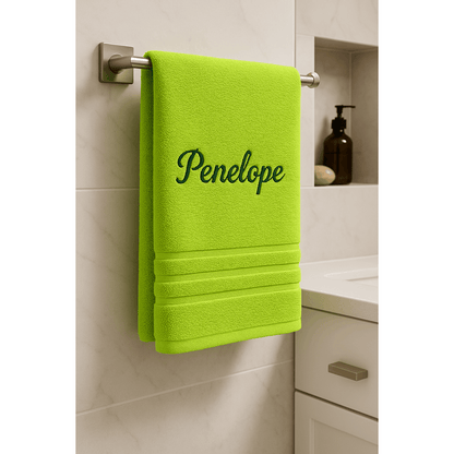 Asciugamano da Bagno Personalizzato con Nome - Ricamo Elegante, Asciugamano in Cotone Su Misura
