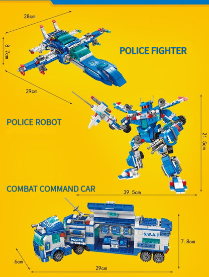 [Blue Patrol Polizia Blocchi da Costruzione Carpoy] Camion Blocchi da Costruzione Modello Auto | Kit di Costruzione | Auto della Polizia | Adatto per Regali di Festa/Ringraziamento/Halloween/Regali di Natale