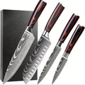 Set di coltelli da cucina ADIF - Set di 4 coltelli da chef in acciaio inossidabile per uso domestico, adatti per tagliare verdure e carne, coltello da chef affilato, coltello da frutta, regalo perfetto per la cucina in una confezione regalo festiva