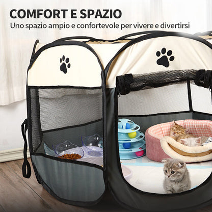 Penna per animali domestici Gatto Maternità Penna per animali domestici ottagonale Cassa per animali domestici pieghevole Penna per cani di grande spazio Penna per gatti