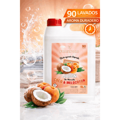 Detergente Liquido Professionale Tradizionale di Marsiglia 5L, Formula Concentrata per Biancheria Bianca e Colorata, 90 Lavaggi, Sapone Naturale per un Bucato Pulito e Cura