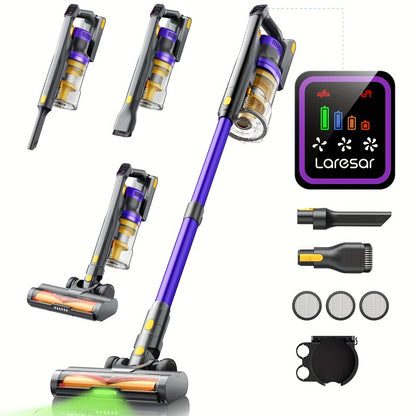 Laresar X11 Aspirapolvere Senza Fili 550W/46Kpa per la Casa, 60 Minuti, Anti-Groviglio, Aspirapolvere a Bastone con Doppia Maniglia Ricaricabile, Leggero, con Aromaterapia per Peli di Animali Domestici, Tappeti, Pavimenti, Pulizia di Primavera