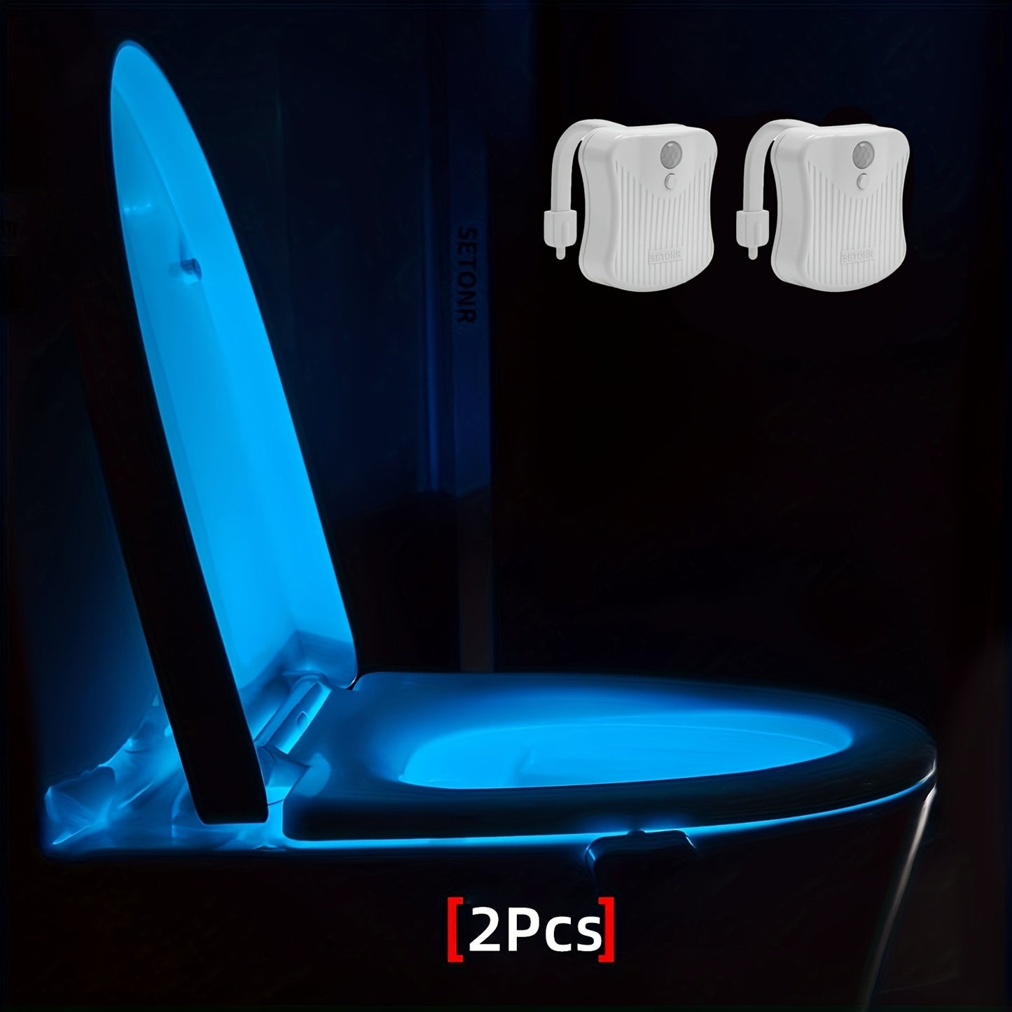 Setonr 1/2 pz Luce LED per WC a 16 Colori con Sensore di Movimento Umano, Luce Notturna per Interno Vasca WC, Regalo di Natale per Bagno