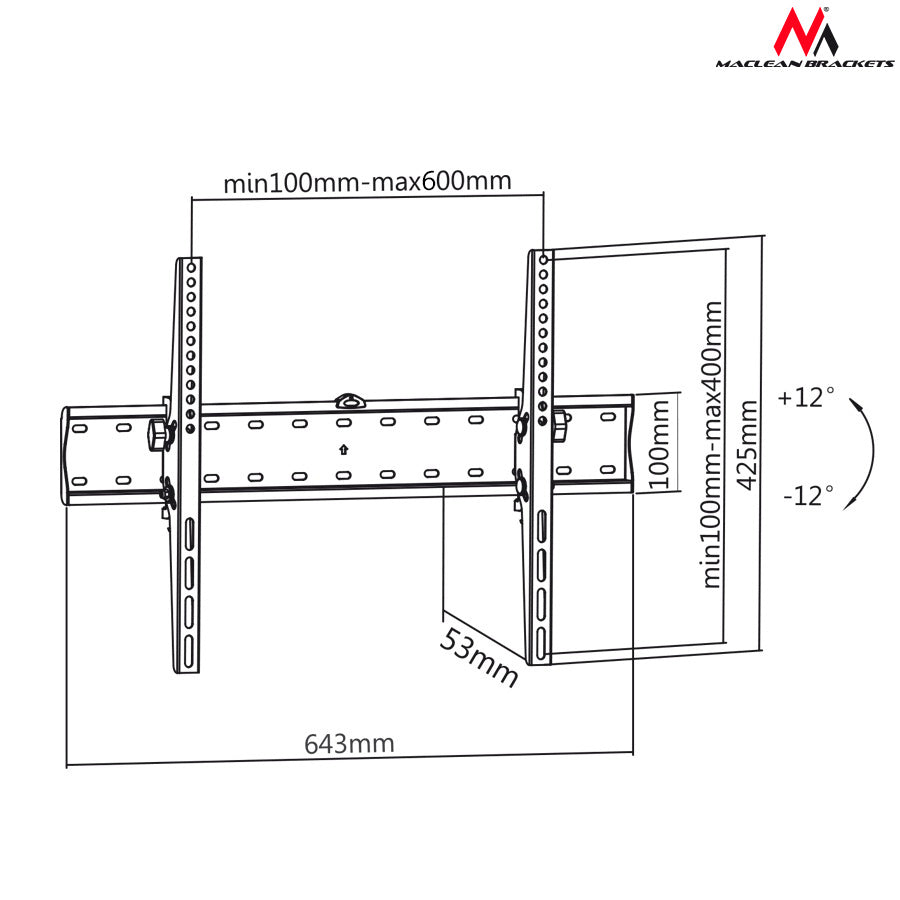 Supporto universale per TV da 37 a 85 pollici Maclean MC-668 fino a 40 kg