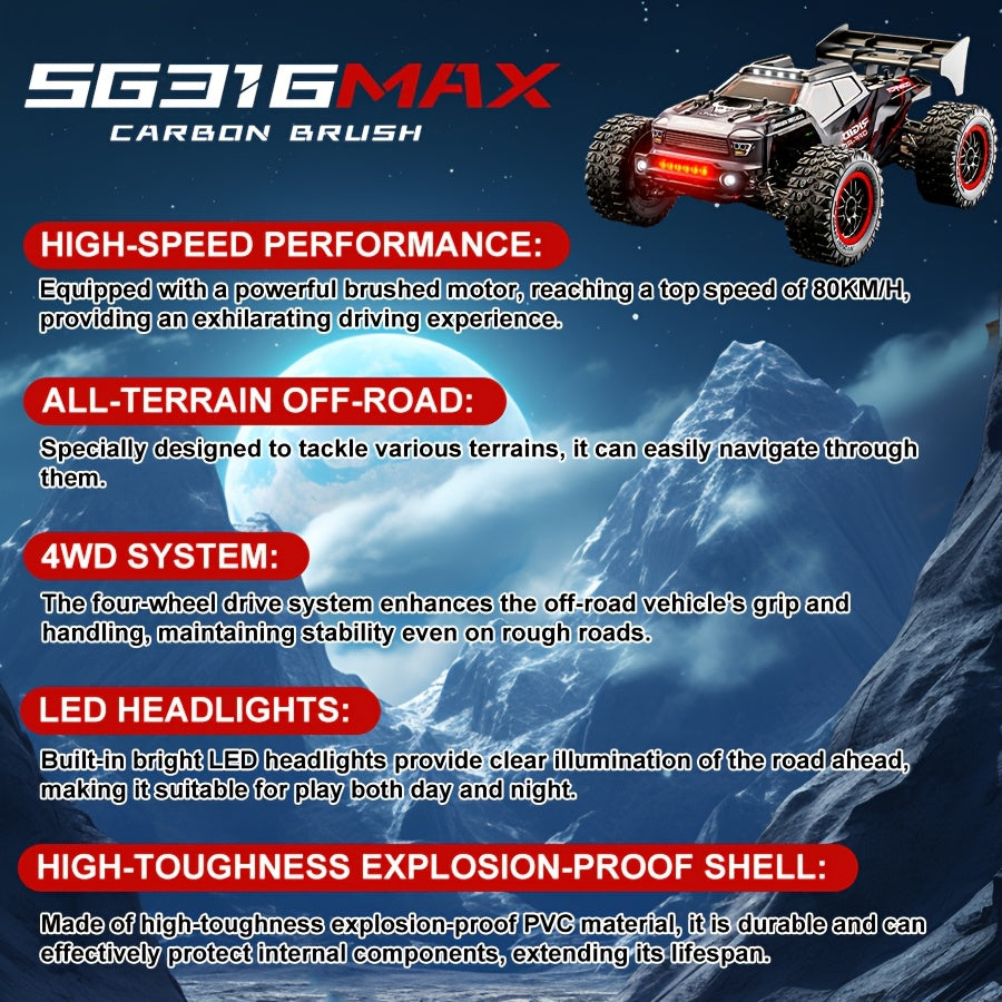 Macchinine telecomandate in scala 1:16 | Motori a spazzola/brushless, telecomando 2.4GHz, batterie, adatte ad e ragazzi, veicoli fuoristrada, rosso, viola, colori misti, materiale plastico, ricarica USB