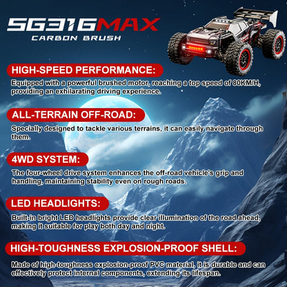 Macchinine telecomandate in scala 1:16 | Motori a spazzola/brushless, telecomando 2.4GHz, batterie, adatte ad e ragazzi, veicoli fuoristrada, rosso, viola, colori misti, materiale plastico, ricarica USB