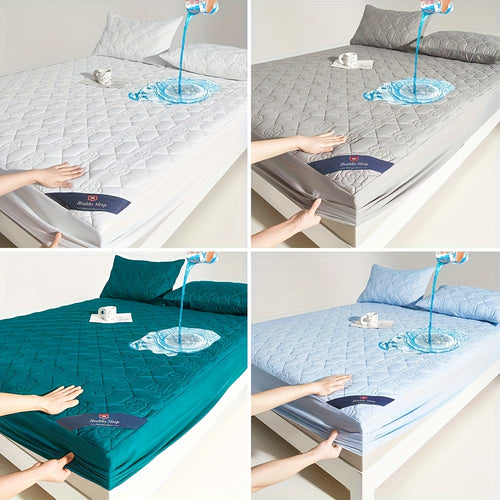 1 Protezione Materasso Impermeabile Comfort, Morbida e Traspirante con Tecnologia Soundwave, Lenzuolo con Angoli Impermeabile, Coprimaterasso Tinta Unita Silenzioso, Adatto per Appartamenti, Camere da Letto, Hotel, Stanze per Ospiti e Dormitori Studentesc