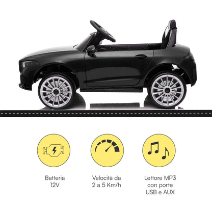 Baroni Toys Auto Macchina Elettrica per Bambini Audi R8 Sport, 12V Con MP3, Macchina telecomandata Full Optional, sedile in Eco pelle, porte apribili, Velocità 3-5 km/h, con Telecomando