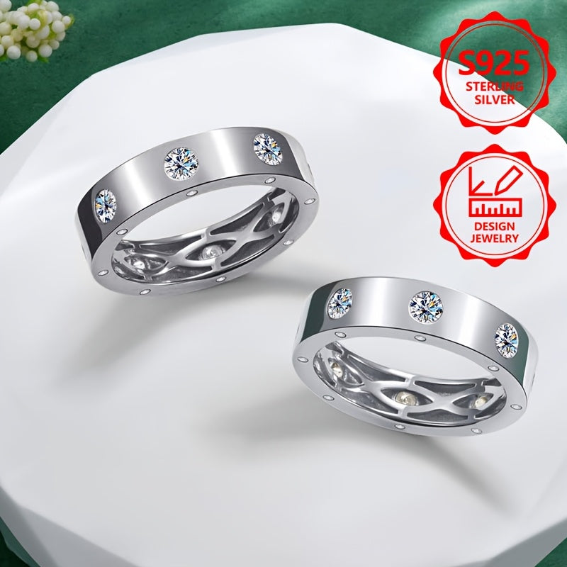 Anello da donna alla moda squisito PM:A25 in argento sterling 925, elegante e alla moda, intarsiato con Zirconia sintetica, un anello di gioielleria da donna di alto valore, adatto per vacanze, viaggi e uso quotidiano, il regalo commemorativo perfetto per