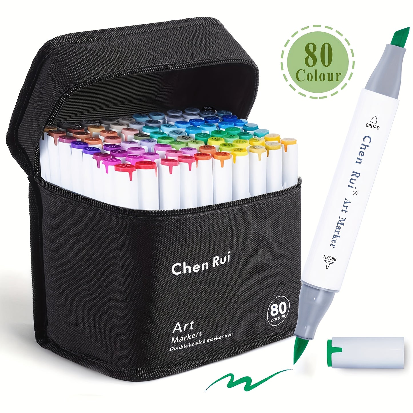 Set di pennarelli professionali per arte - Punta a scalpello e inchiostro a alcool, set di borsa portatile da 48/60/80/100/120 colori - Ideale per disegno, colorazione e grafica - Scelta perfetta per artisti, studenti e professionisti