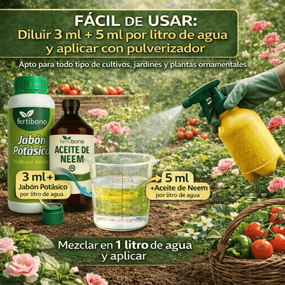 JaboNeem - Sapone al potassio con olio di cocco e di neem - 1L + 250ml - Soluzione multiuso - 100% biologico