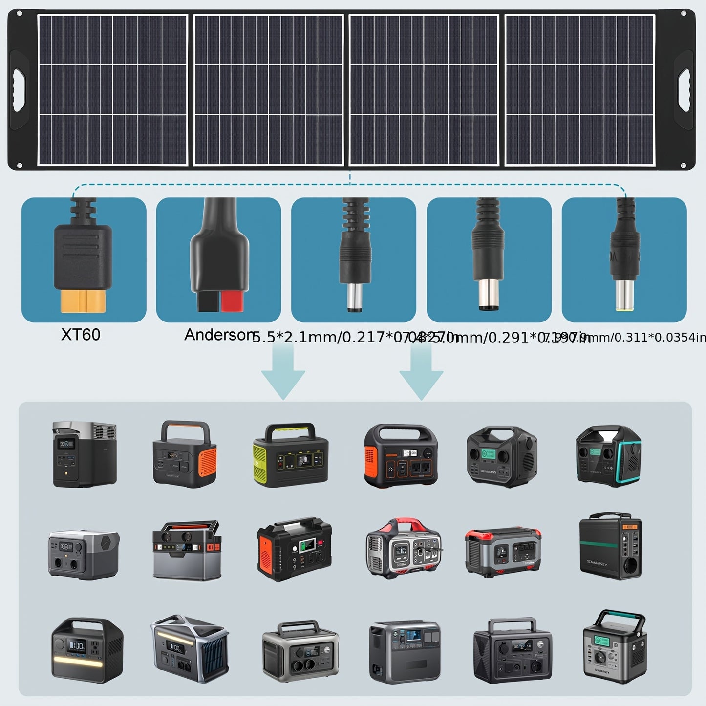 Caricatore Portatile Pieghevole a Pannello Solare Ricarica Rapida con USB-C PD3.0 USB QC3.0 DC 18V Leggero con Supporto per Campeggio Centrale Elettrica Generatore Solare Power Bank per Telefoni Cellulari, Senza Batteria