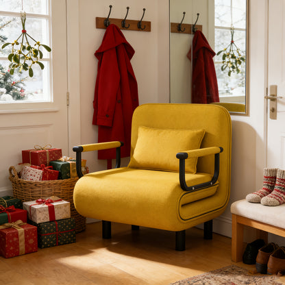 Fabulcozy Sedia da Ufficio Divano - Stile Moderno, Schienale Regolabile a 5 Livelli, con Poggiatesta e Cuscino Confortevole, Adatto per Lounge/Ufficio, Nero Grigio Marrone Verde Giallo Blu Marrone