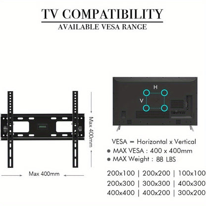 Supporto da parete universale per TV Bonnlo per schermi plasma LCD LED da 26 a 55 pollici fino a 40 kg Base estesa con girevole e inclinabile Supporto da parete per TV con inclinazione di 10 gradi e rotazione orizzontale di 30 gradi VESA 400x400 mm