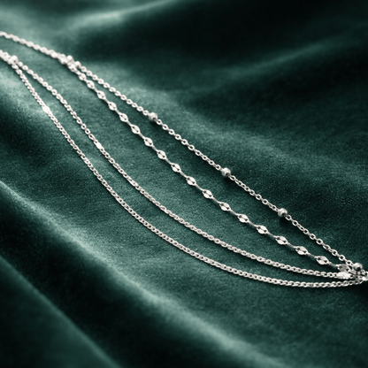Bracciale da donna in argento 925, braccialetto dell'amicizia regolabile, multistrato - Gioiello creativo da donna, regalo per San Valentino, compleanno, Natale
