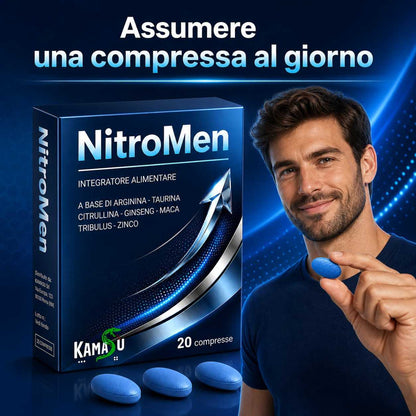 Integratore UOMO Potenziato con Maca nera, Arginina, Tribulus Terrestris, Taurina, Citrullina, Zinco - 20 Compresse Made in Italy