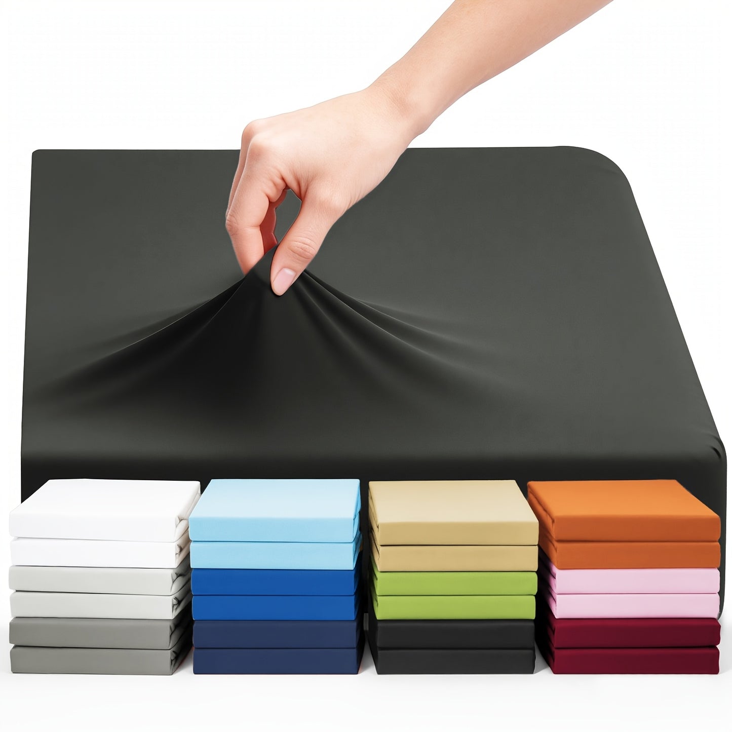 Lenzuolo con angoli elastici 1 pz in jersey di cotone bambù, lenzuolo con angoli elastici in misto cotone jersey, lenzuolo con angoli elastici/coprimaterasso/copriletto con angoli elastici su tutto il perimetro, realizzato in morbido e traspirante materia