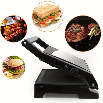 Griglia da tavolo, pressa per panini e sandwich, doppia piastra, griglia a contatto apribile a 180°, 1000 Watt, superficie antiaderente, manici resistenti al calore