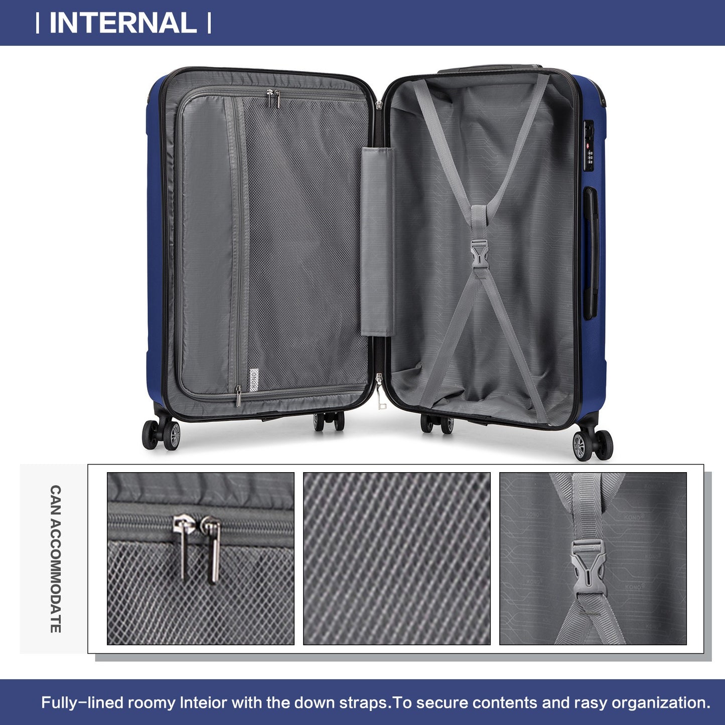Valigia da imbarco 55x35x20cm a guscio rigido in ABS con trolley da viaggio, bagaglio a mano da cabina, 33L, regalo per Black Friday, Giorno del Ringraziamento, Natale