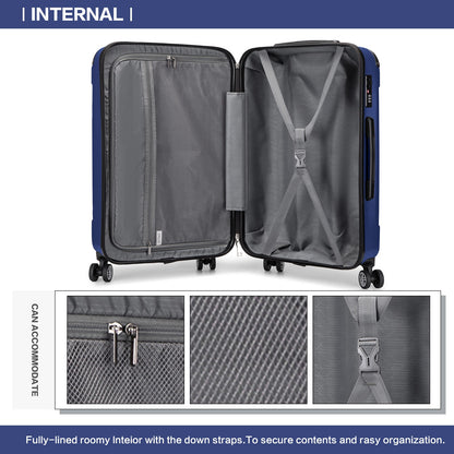 Valigia da imbarco 55x35x20cm a guscio rigido in ABS con trolley da viaggio, bagaglio a mano da cabina, 33L, regalo per Black Friday, Giorno del Ringraziamento, Natale