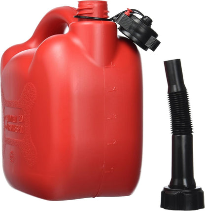 Tanica per Benzina e Carburante in Polietilene in varie misure 5 10 o 20 litri, con beccuccio per travaso, Bidone in Plastica per Trasporto Benzina Diesel Auto Moto, Tanica Omologata secondo la normativa CE e secondo la Certificazione UN