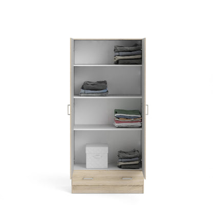Guardaroba 2 ante Amylya, Mobile camera da letto, Cabina armadio portabiti, Armadio appendiabiti, 79x36 h170 cm, Disponibile in 2 colori