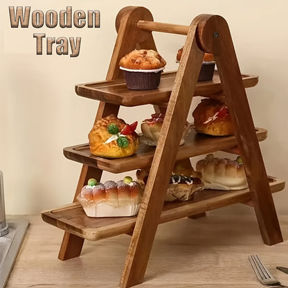 Scaffale a tre strati in legno massello per verdure e alimenti, vassoi in legno per organizzare oggetti, adatto per ristoranti di hot pot e cucine di hotel, decorazioni autunnali per la casa, decorazioni natalizie e di Halloween, regali per famiglia e ami