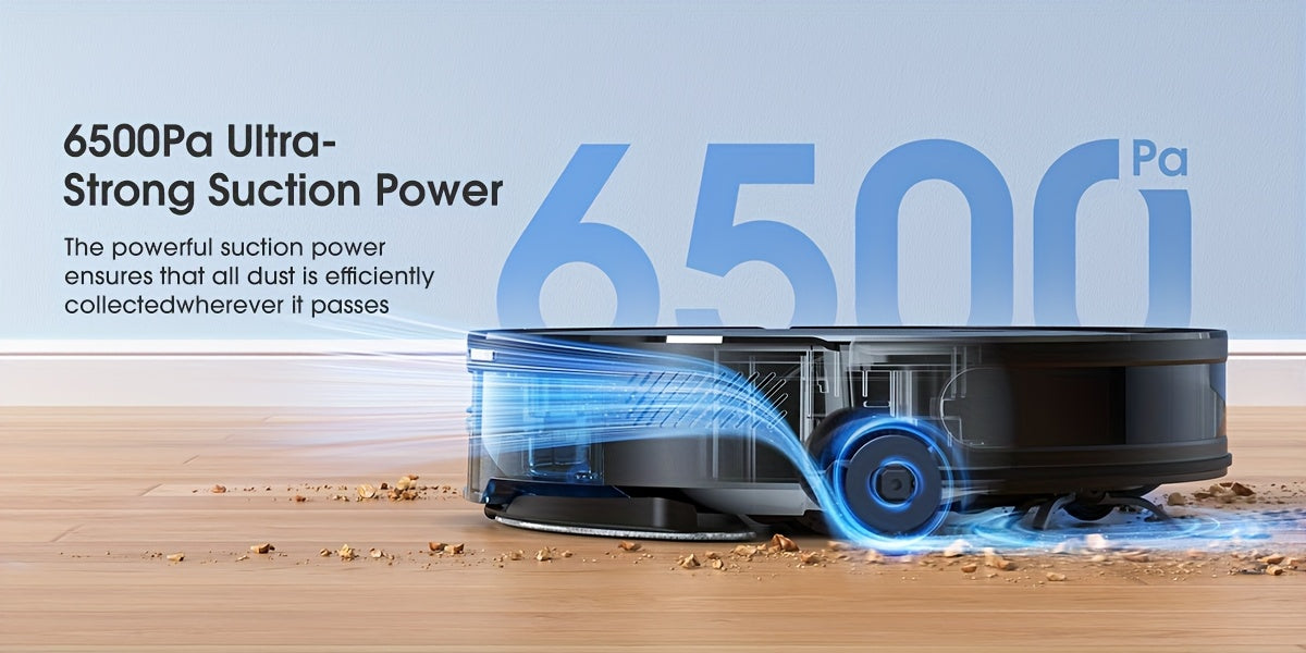 Lubluelu B40 Robot Aspirapolvere, Robot Aspirapolvere e Lavapavimenti 3 in 1, 6500Pa, Bassa Rumorosità 62Db, Corpo Ultra-Sottile 9.98 cm, Mappatura 5 Piani, Pulizia Diversificata, Robot Aspirapolvere per Peli di Animali Domestici, Tappeti, Pavimenti Duri,