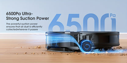 Lubluelu B40 Robot Aspirapolvere, Robot Aspirapolvere e Lavapavimenti 3 in 1, 6500Pa, Bassa Rumorosità 62Db, Corpo Ultra-Sottile 9.98 cm, Mappatura 5 Piani, Pulizia Diversificata, Robot Aspirapolvere per Peli di Animali Domestici, Tappeti, Pavimenti Duri,