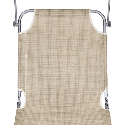2 Lettini Prendisole Pieghevoli con Tetto Parasole, Misura 180x55x90 cm, Tessuto Textilene, Struttura Metallo Tubolare da 18mm, per Spiaggia, Piscina, Giardino, Peso Max 120kg