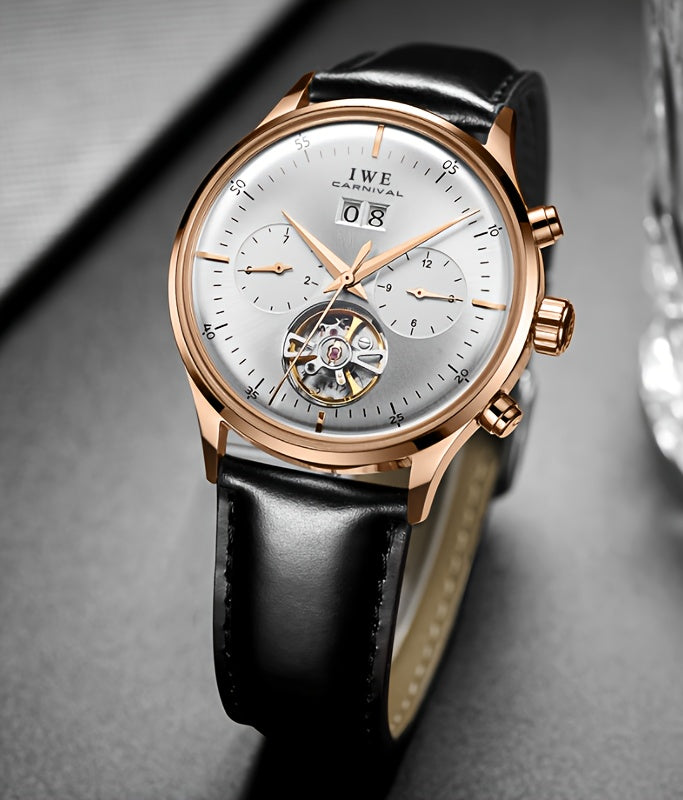 Orologio Meccanico Multifunzione di Lusso Uomo I&W Carnival, Orologio Sottile e alla Moda Automatizzato, Regalo per le Vacanze