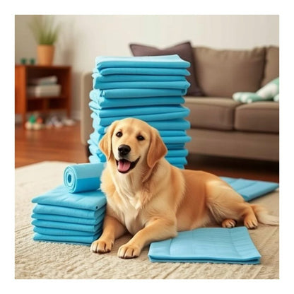100 Pezzi Salviette Igieniche, Misura 40x60, Perfette per il Cambio del Pannolino, Cura di Anziani e Animali Domestici, Assorbenti, Alta Assorbenza, Protezione a 5 Strati, Morbide, Antigoccia, Sicure e Comode Salviette Monouso per Uso Quotidiano a Casa e