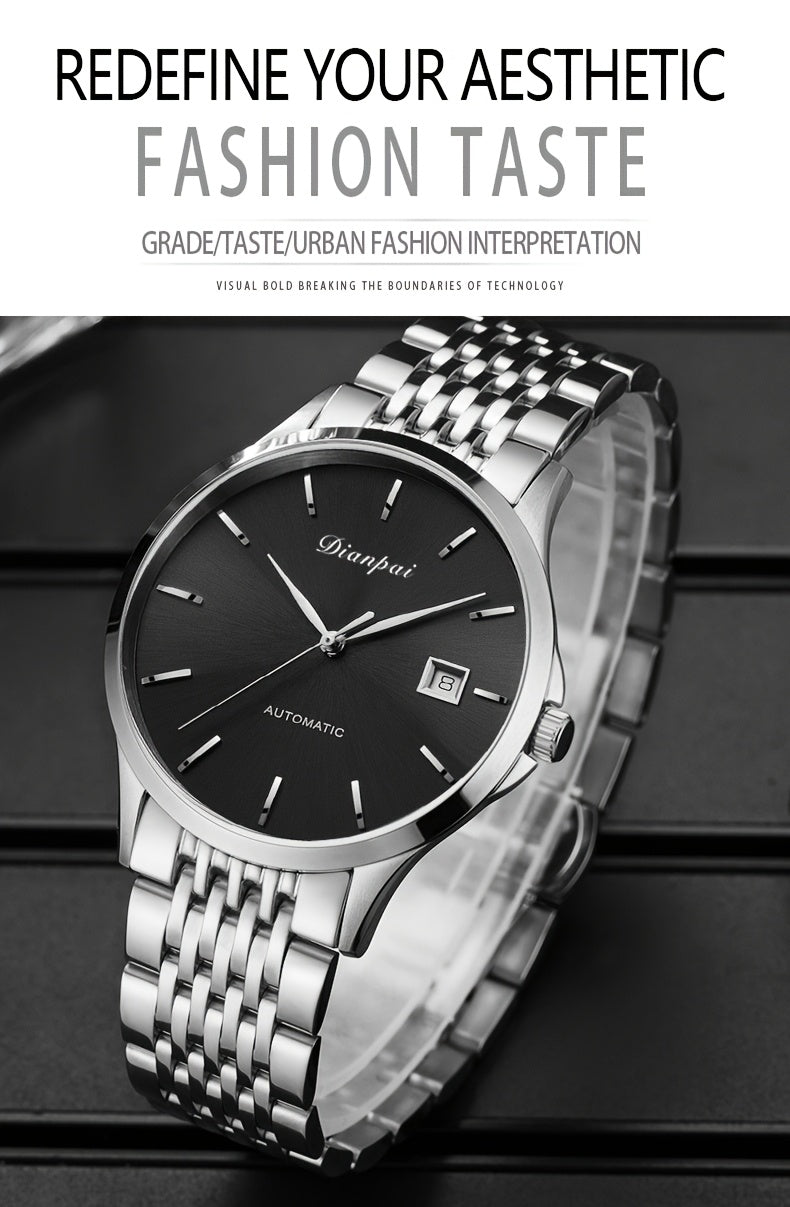 Orologio da polso da uomo automatico meccanico di lusso sottile sportivo con calendario per il Giorno del Ringraziamento
