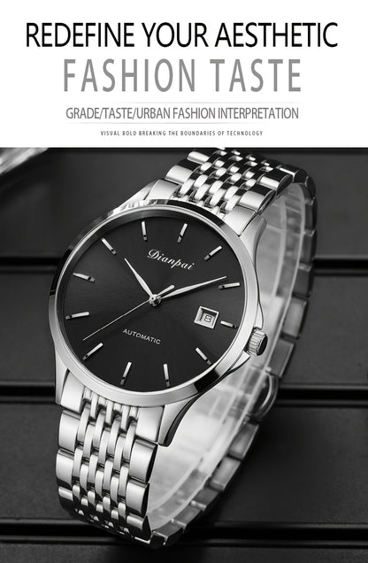 Orologio da polso da uomo automatico meccanico di lusso sottile sportivo con calendario per il Giorno del Ringraziamento