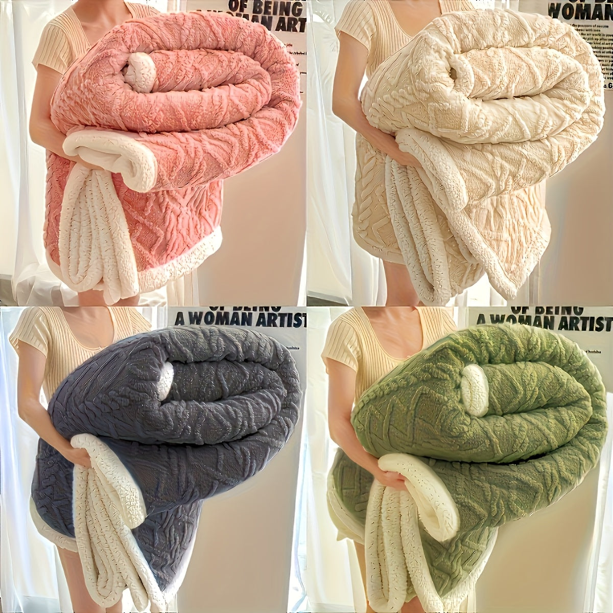 Coperta in Pelliccia Sintetica Jacquard Premium - Tessuto Ultra Morbido Simile al Velluto, Ipoallergenica e Antistatica - Bordi Cuciti a Doppio Strato per Maggiore Durata - Calore Invernale Accogliente - Lavabile in Lavatrice, Leggera, Ideale per Regali d