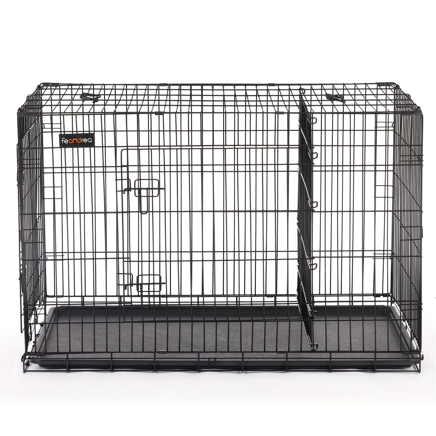 Gabbia per Cani, Casetta per Cani con 2 Porte, 122x74,5x80,5 cm