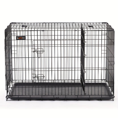 Gabbia per Cani, Casetta per Cani con 2 Porte, 122x74,5x80,5 cm