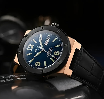 [I&W Carnival] Orologio Sportivo Meccanico da Uomo, Luminoso e Impermeabile con Vetro Finto Zaffiro, Regalo Ideale per le Vacanze