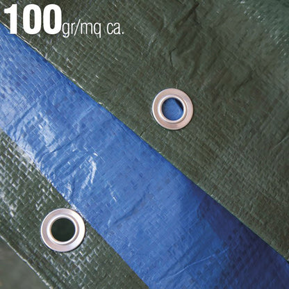 Telo Occhiellato Blu/Verde,Telone resistente, Telo Impermeabile,tessuto di alta qualità, multiuso, Adatto per Tetto,, con occhielli , ideale come regalo per familiari e amici, perfetto per cortili, giardini, patii e aree piscina,Barca, Ombreggiatura Veico
