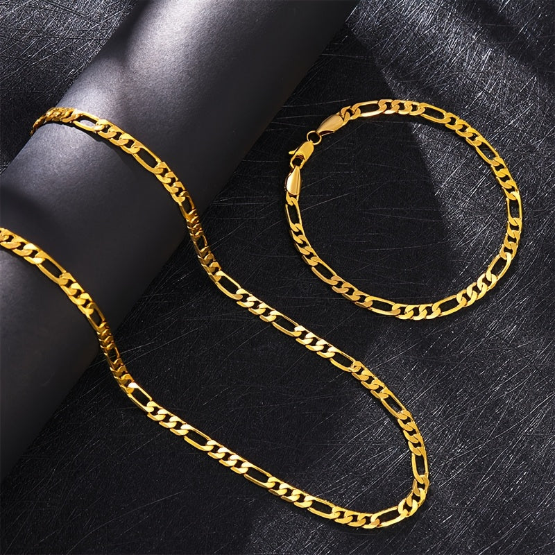 Set di gioielli da donna in argento 925, collana Figaro e bracciale, regalo per serate romantiche, San, Natale, festività, con confezione regalo inclusa