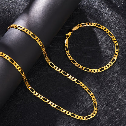 Set di gioielli da donna in argento 925, collana Figaro e bracciale, regalo per serate romantiche, San, Natale, festività, con confezione regalo inclusa