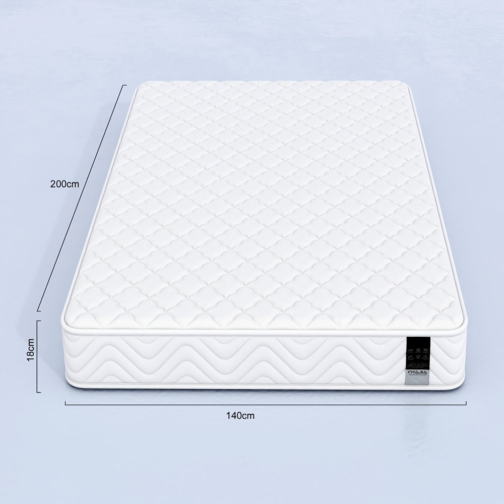 Materasso in Memory Foam e Molla - Singolo/Double (90/140/160*200*18cm) | Spessore Medio-Firmato & Supporto del Sonno a Bobina Aperta | Sollievo dalla Pressione