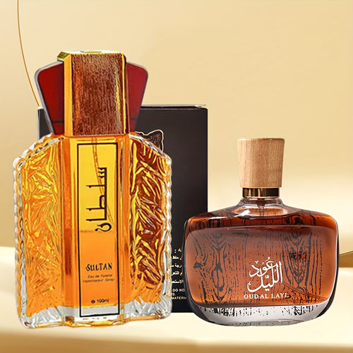 Due profumi classici da uomo, profumi arabi da uomo, set da 2 pezzi, confezionati singolarmente, fragranza legnosa, la prima scelta per regali di festa, adatti per fidanzati e amici