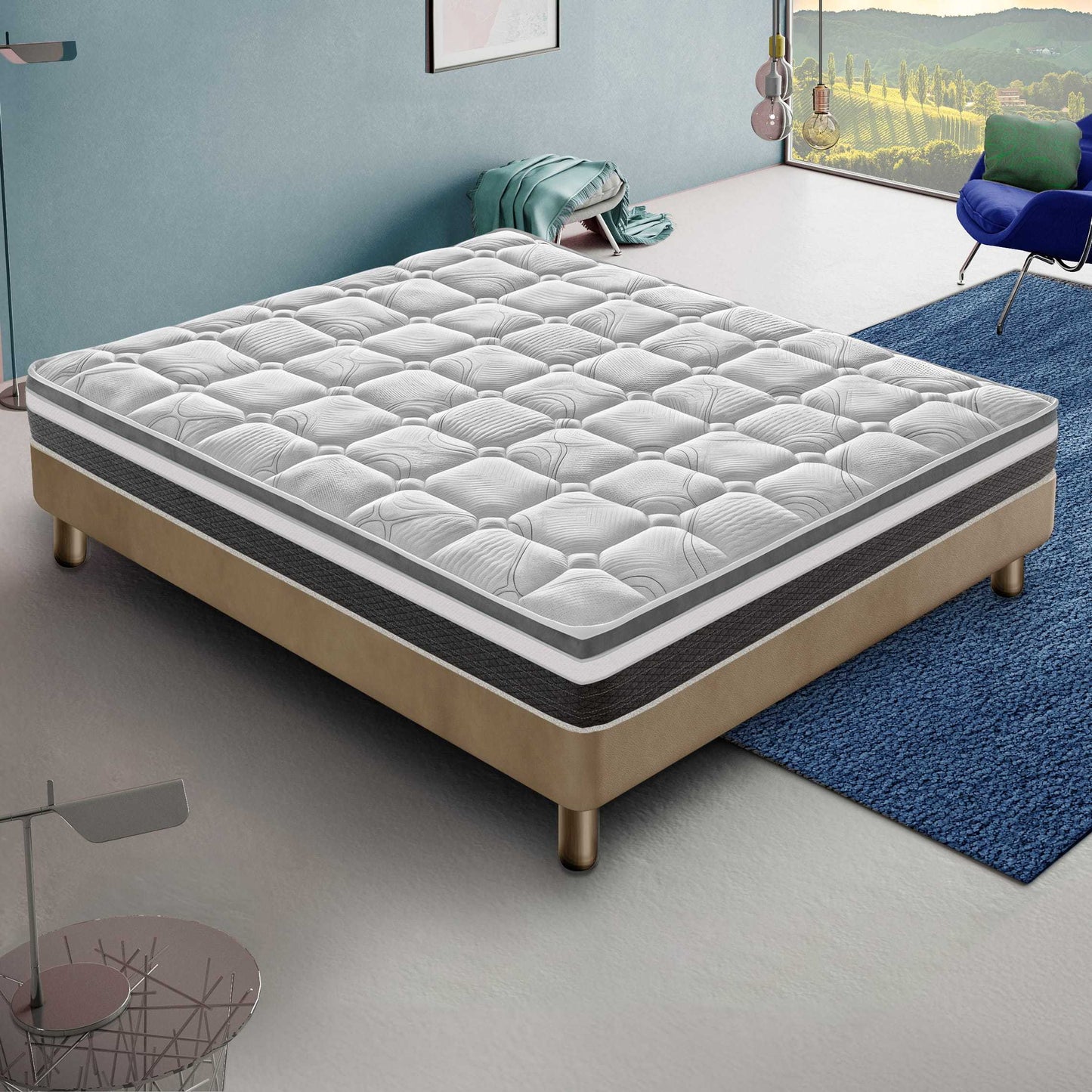 Materasso Memory Foam, Ortopedico Indeformabile, Alto 20 cm, 13 Zone di Comfort INDEFORMABILE, Made in Italy, Massima Traspirazione, Sistema Alleviamento Punti di Pressione Disponibile in diverse Dimensioni