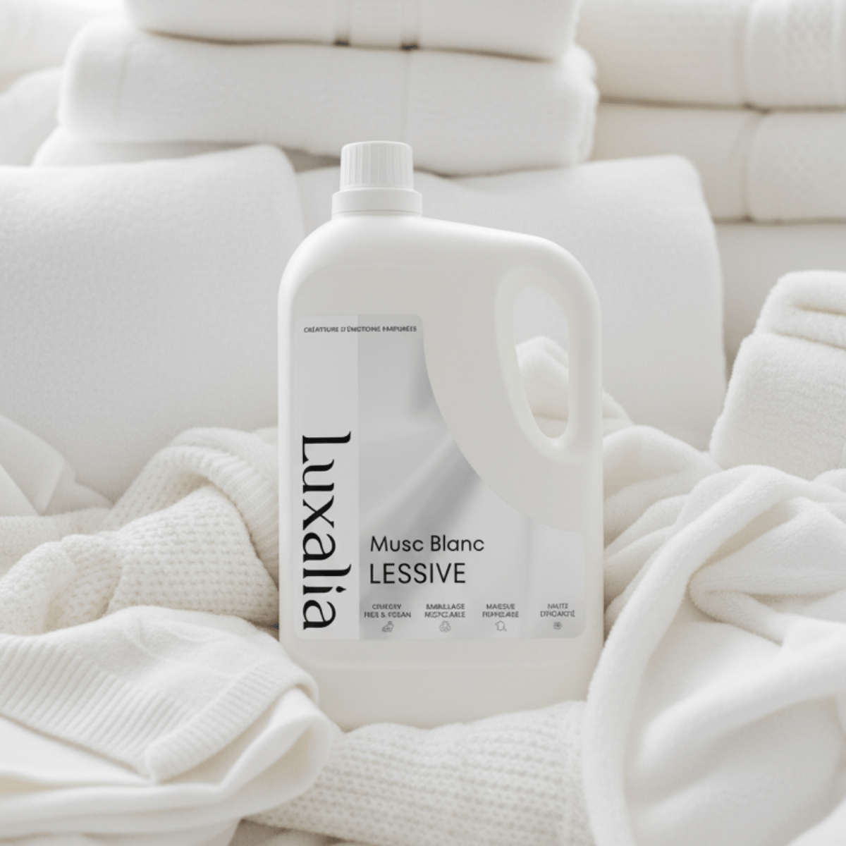 Detergente per bucato White Musk - Formato XXL 5 Litri - Fino a 200 Lavaggi - Senza Pittogrammi e Senza Conservanti MIT / BIT / CMIT - Efficace in Lavaggio a Freddo e a Ciclo Breve - White Musk - LUXALIA