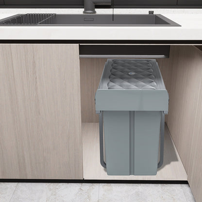 Bidone della Spazzatura Integrato per Cucina, Bidone Estendibile con Rotaie Telescopiche da Sotto Mobile, Grigio