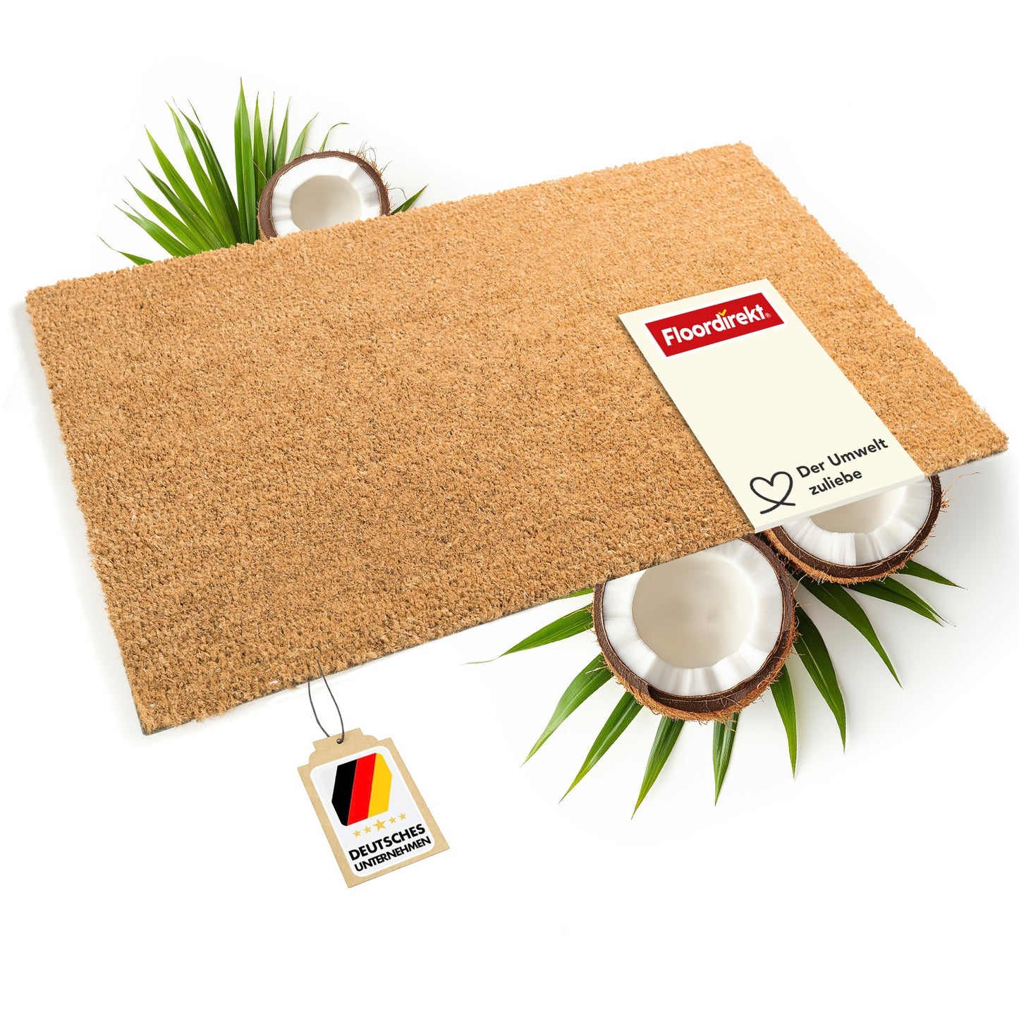 FLOORDIREKT Tappetino in Cocco - Tappetino per Ingresso Interno & Esterno - Tappetino per Porta d'Ingresso - Disponibile in 5 Colori & 3 Misure
