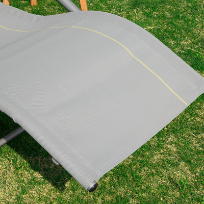 1 Pezzo Lettino Prendisole Lettino da Giardino Sdraio Relax Sedia a Dondolo da Esterno con Cuscino Poggiatesta Superficie Ergonomica Tessuto Resistente agli Agenti Atmosferici Struttura in Metallo Tasca Laterale Portata Massima 150 kg Terrazza Balcone Gia
